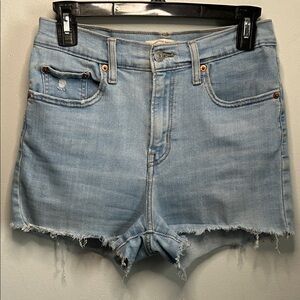 Levi’s Light Wash High-Rise Denim Cut Off Stretch Jean Shorts - Women